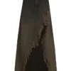 Open Front Denim Skirt