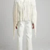 Painted Denim Fringe Jacket