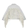 Painted Denim Fringe Jacket