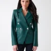 Pamela Faux-Leather Blazer