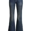 Panel Denim Flare Pants