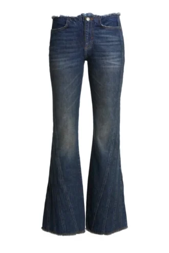 Panel Denim Flare Pants