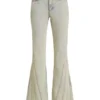 Panel Denim Flare Pants