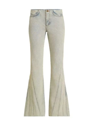 Panel Denim Flare Pants