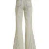 Panel Denim Flare Pants