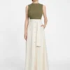 Pat Belted Maxi Skirt