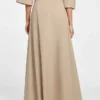 Pat Belted Maxi Skirt