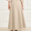 Pat Belted Maxi Skirt