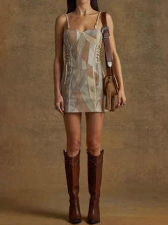 Patch Suede Dress