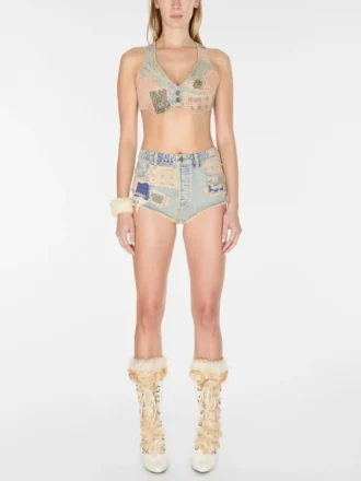 Patchwork Distressed Shorts