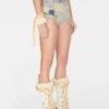 Patchwork Distressed Shorts