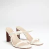 Pearl Leather Double Strap Sandal
