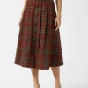 Pia Plaid Midi Skirt