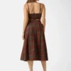 Pia Plaid Midi Skirt
