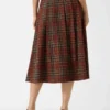 Pia Plaid Midi Skirt