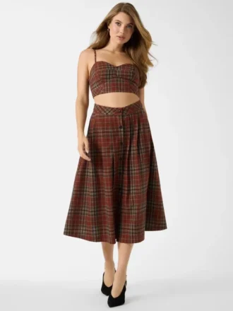 Pia Plaid Top