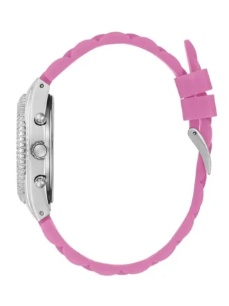 Pink and Silver-Tone Multifunction Watch