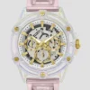 Pink and White Multifunction Silicon Watch