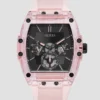 Pink Plastic and Silicone Multifunction Watch