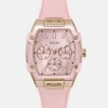 Pink Silicone Multifunction Watch