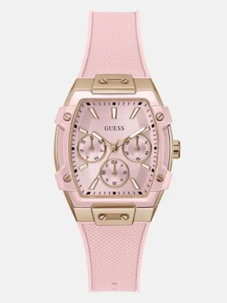 Pink Silicone Multifunction Watch