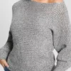 Poa Metallic Off-Shoulder Sweater