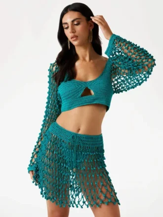 Pom Crochet Crop Top