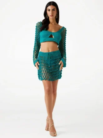 Pom Crochet Crop Top