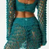 Pom Crochet Mini Skirt