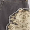 Printed Denim Flared Jeans