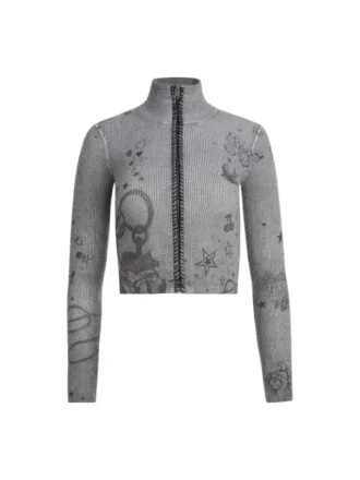 Printed Stitched Sweater