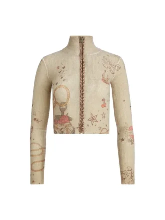 Printed Stitched Sweater