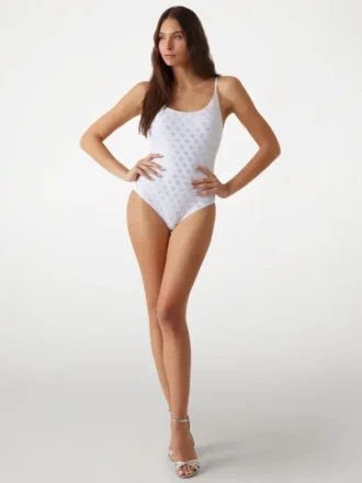Quattro G Rhinestone One-Piece Swimsuit