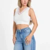 Raquel Lace-Trim Seamless Crop Top