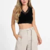 Raquel Lace-Trim Seamless Crop Top