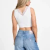 Raquel Lace-Trim Seamless Crop Top