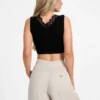 Raquel Lace-Trim Seamless Crop Top