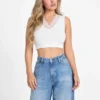 Raquel Lace-Trim Seamless Crop Top