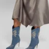 Rasima Blue Denim Booties