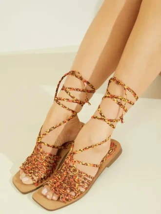 Rayana Strappy Lace-Up Sandals