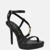 Rhinestone Chain Logo Platform Heels