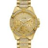 Rhinestone Gold-Tone Multifunction Watch
