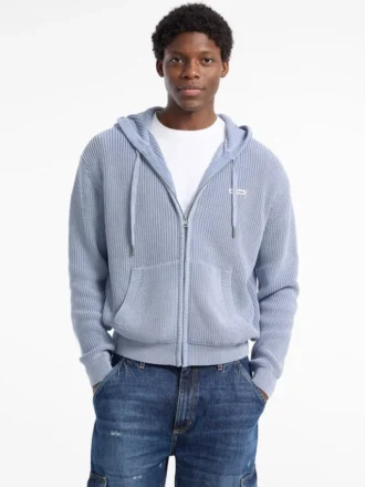 Ribbed Full-Zip Hoodie