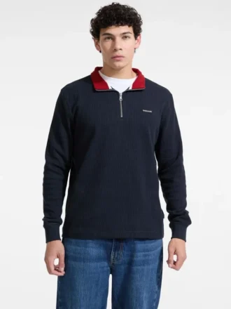 Ribbed Quarter Zip Pullover