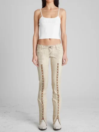 Laced Flared Denim Jeans