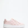 Ronii Debossed Peony Low-Top Sneakers