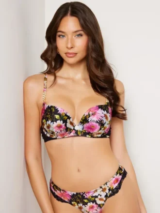 Rose Floral Push-Up Bra