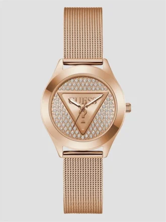 Rose Gold-Tone Analog Logo Watch