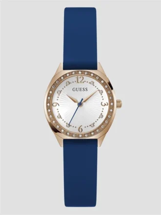 Rose Gold-Tone and Blue Analog Watch