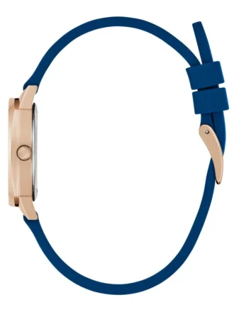 Rose Gold-Tone and Blue Analog Watch